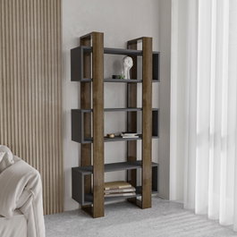 Hanah Home Milano Estantería Nogal y Antracita